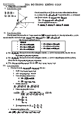 Toán 12 - Phương pháp tọa độ trong không gian